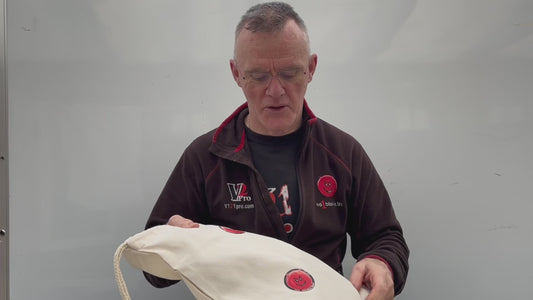 Canvas grab bag back pack cheeky devil no1 bloke logos