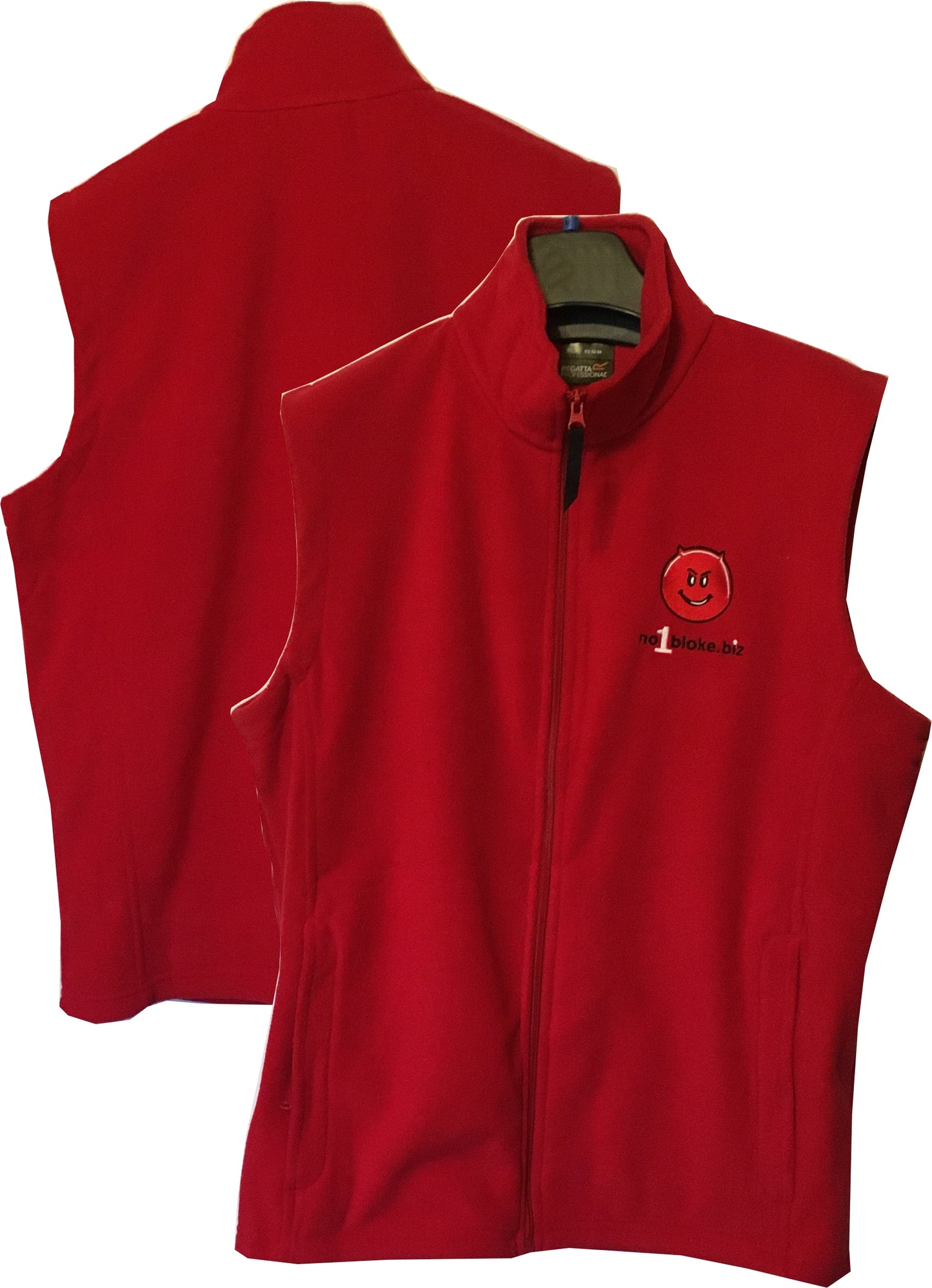 Red Micro Fleece Gillet - embroidered