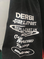 Motorsport memorabilia motorcycle team shirt - ACU, Dunlop, Derbi, Replicast, Colin Appleyard, Motrac, BSN, Suzuki, Crescent, Express Insurance - M
