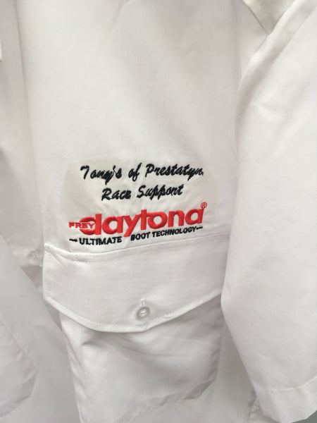 Motorsport memorabilia motorcycle team shirt - Tony's of Prestatyn Race Support - Haveba Frey Daytona