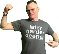 'Later, harder, deeper' T shirt