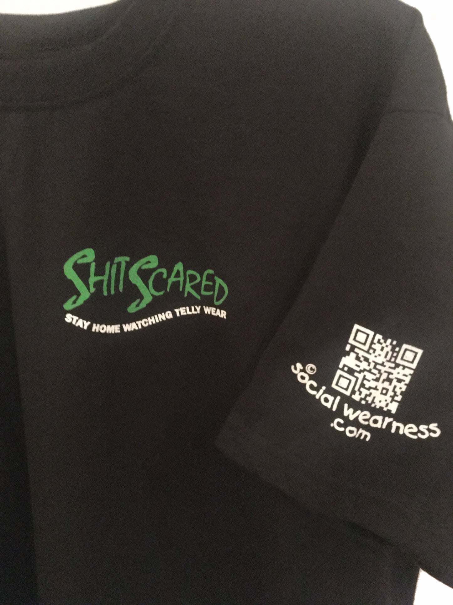 ShitScared - Much Too Dangerous - stay home watching telly wear t-shirt