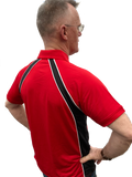 Performance Sports polo shirt - red with black and white, quality embroidered logo